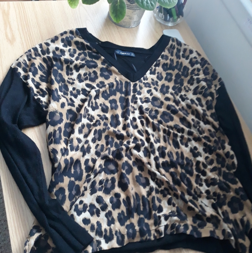 ZARA leopard print blouse